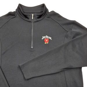 Nike Golf Jim Beam Embroidered 1/4 Zip Pullover Swoosh Black Mens 3XL * READ
